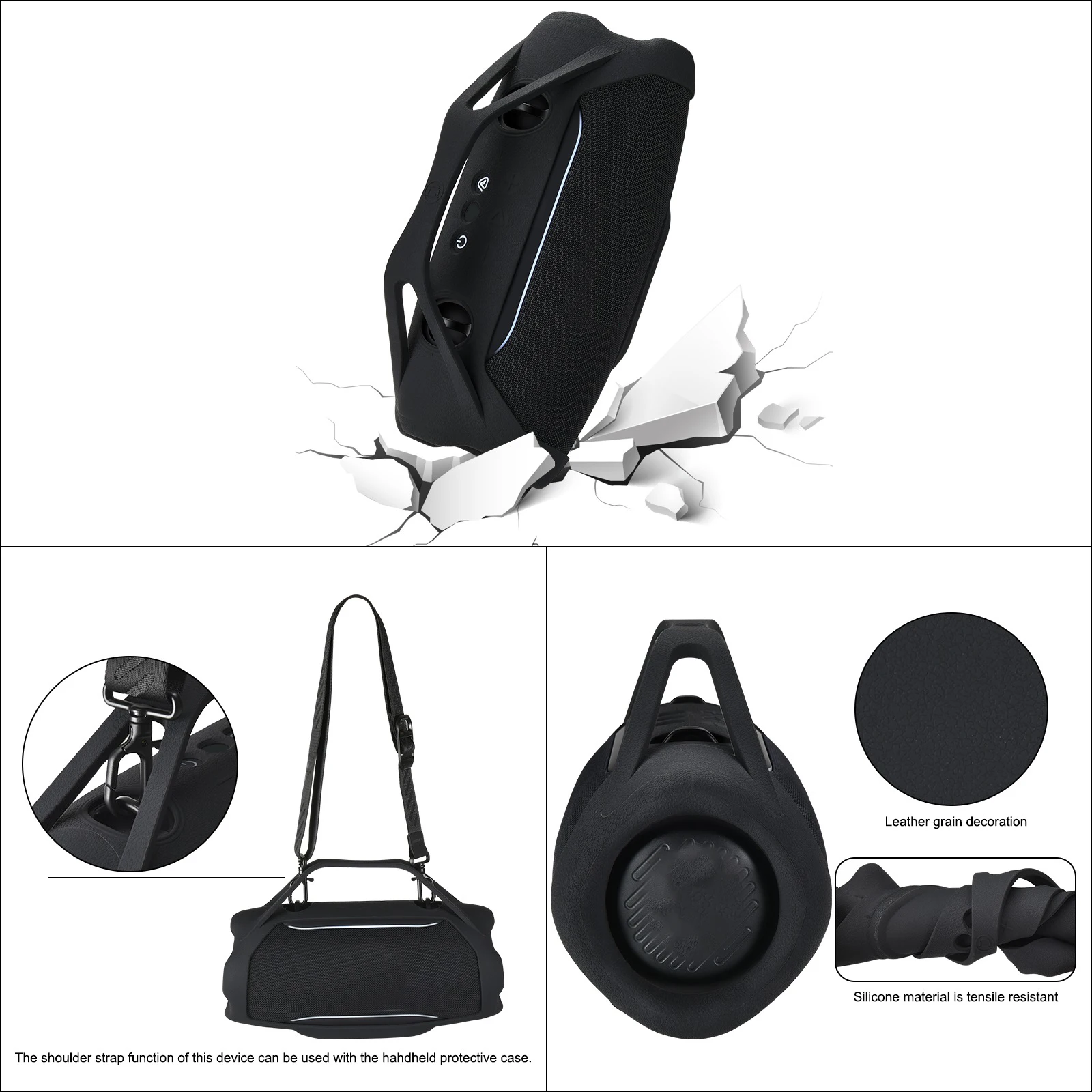 Durable Silicone Protective Case for Portable Wireless Speaker - Ideal for Outdoor Activities