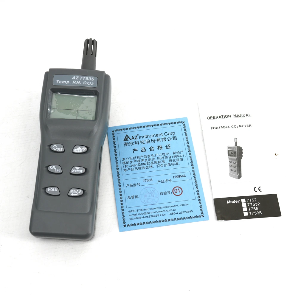 

AZ-77535 Carbon Dioxide Gas Detector Handheld CO2 Meter Detector AZ77535
