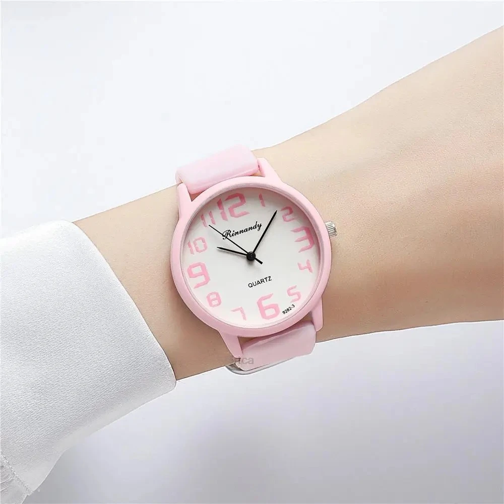 Women Sports Watches Casual Silicone Band Arabic Dial Quartz Wristwatch Ladies Clock Reloj Mujer - 5