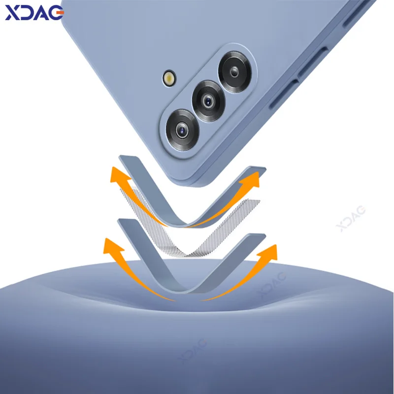 Luxury Cellphone Case with Camera Protection - Soft Square Liquid Silicone Armor Cover