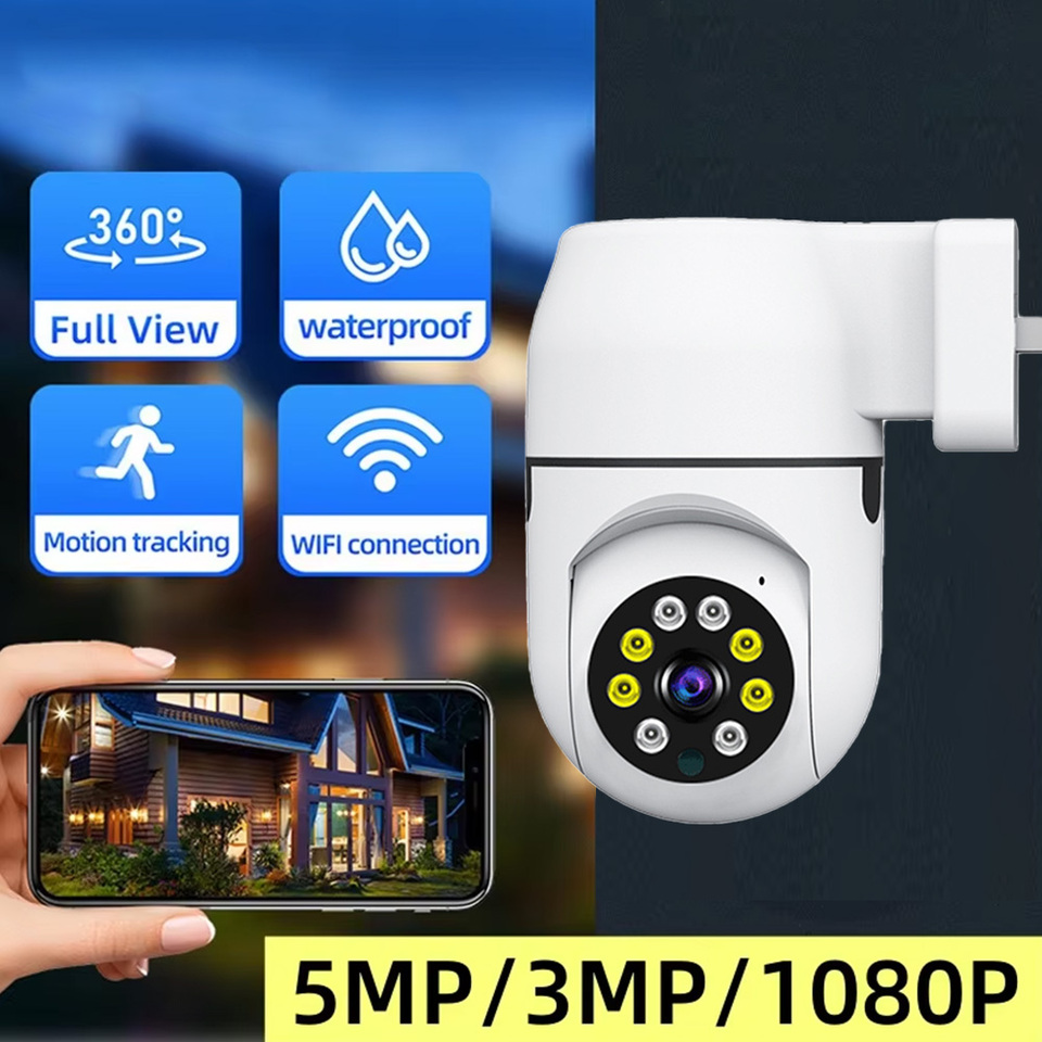 5MP Wireless Security IP Camera Outdoor Wifi Surveillance Camera AI Human Auto Tracking Security Protection CCTV Baby Monitor