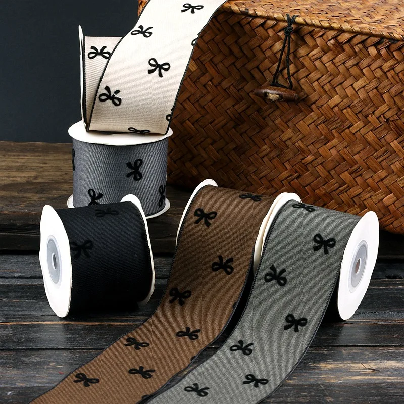 25mm 50mm 5 야드 소프트 Bowtie 가장자리 테이프 리본 Bowknots 만들기 어린이 액세서리 재료 수제