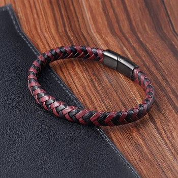 Simple Design Colourful Choice Stainless Steel Leather For Men Bracelet Jewelry Birthday Party Gift DIY Sizes Store