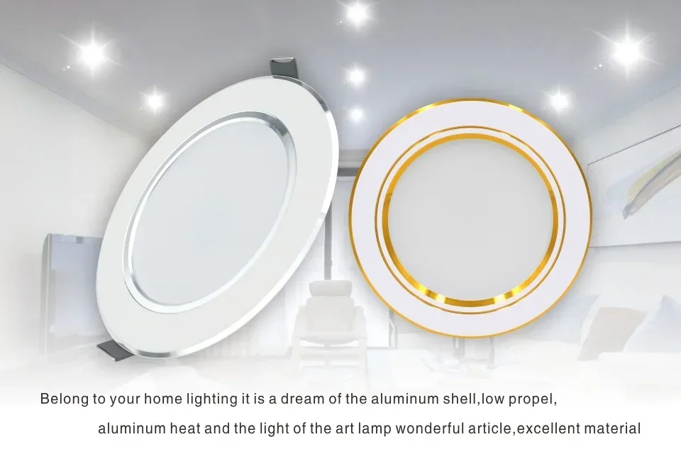 Description Picture 3 of item220V LED Downlight Spotlight Tri-color Dimmable 5W 7W 9W 12W 15W Recessed Downlight Ceiling Light Wall Light Cool White Bulb