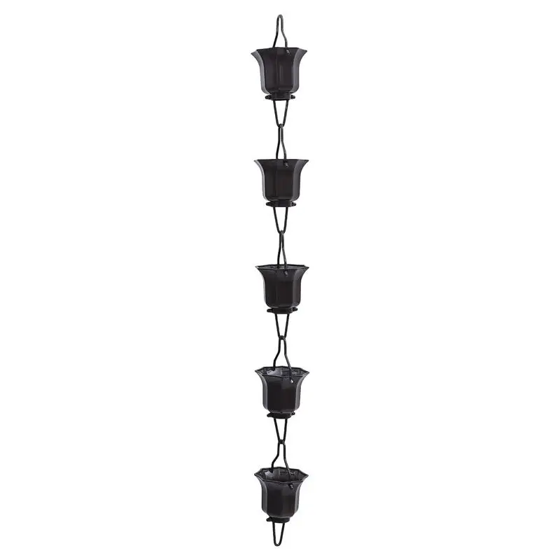 1pc 1m Garden Rain Chain Drainage Chain Villa Roof Gutter Rainwater Lotus Cups Rain For Gutter Downspout