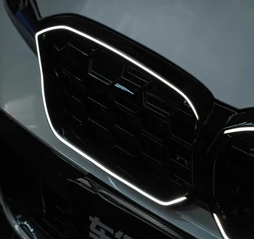BMW 3 시리즈 G20 G21 LCI 2023-2025 320i 320d 330i 330d 330e M340i M340d용 LED 라이트 프론트 키드니 그릴 블랙 그릴