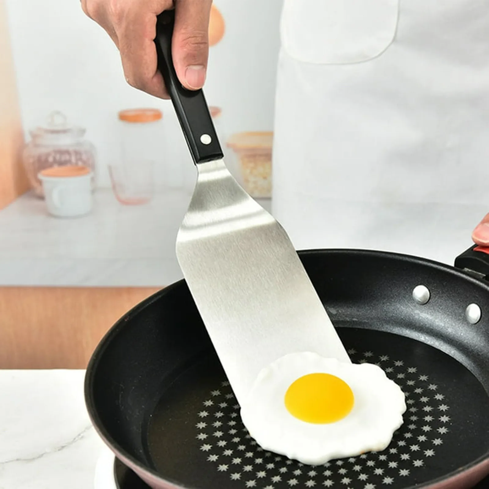 Stainless Steel Fish Spatula Turner Metal Spatula Slotted Turner With Wood Handle Kitchen for Pancake Burger And Egg