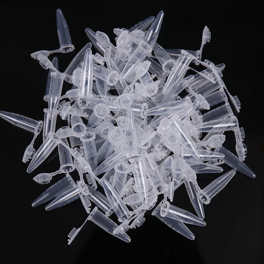 50/100/300pcs  0.2ML, 0.5ML, 1.5ML With Scale Lab centrifugal tubes with pointed bottom and cap Centrifuge Tubes Vial