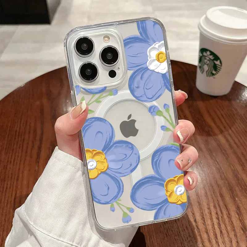 ตัวเลือกสินค้า เคสซิลิโคนใสลายดอกพีช นุ่มกันกระแทก สำหรับ iPhone 15/14/13/12 Pro Max
