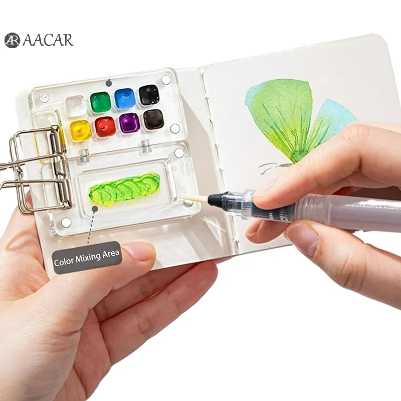 Professional Empty Wooden Nail Art Mini Nail Art Practice Paint Palette 8 Grid Paint Palette Tray Painting Practice Supplies
