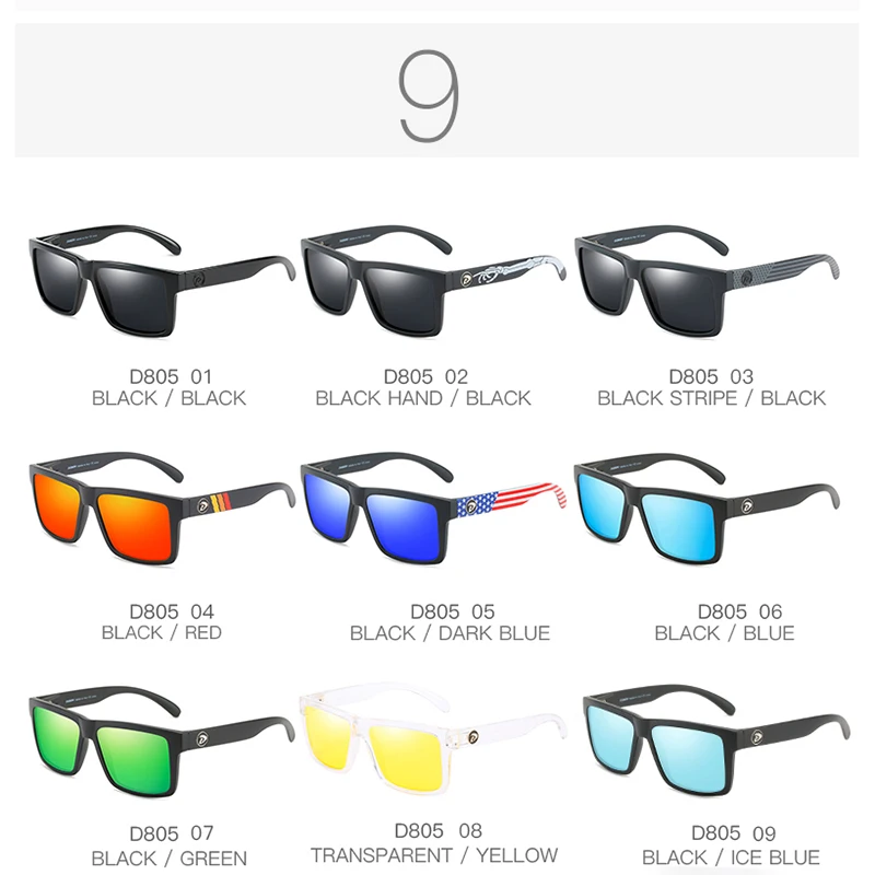 Dubery polarisierte Sonnenbrille für Männer und Frauen 9 Farben Modell – Detail 3