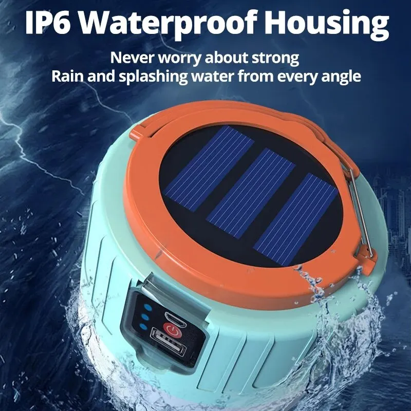 Solar LED Camping Light Waterproof Rechargeable Tent Lamp Portable Lanterns Outdoor Emergency Lights Market Energy Saving Bulb camping light,portable lanterns,camping lamp,camping lantern,emergency lights