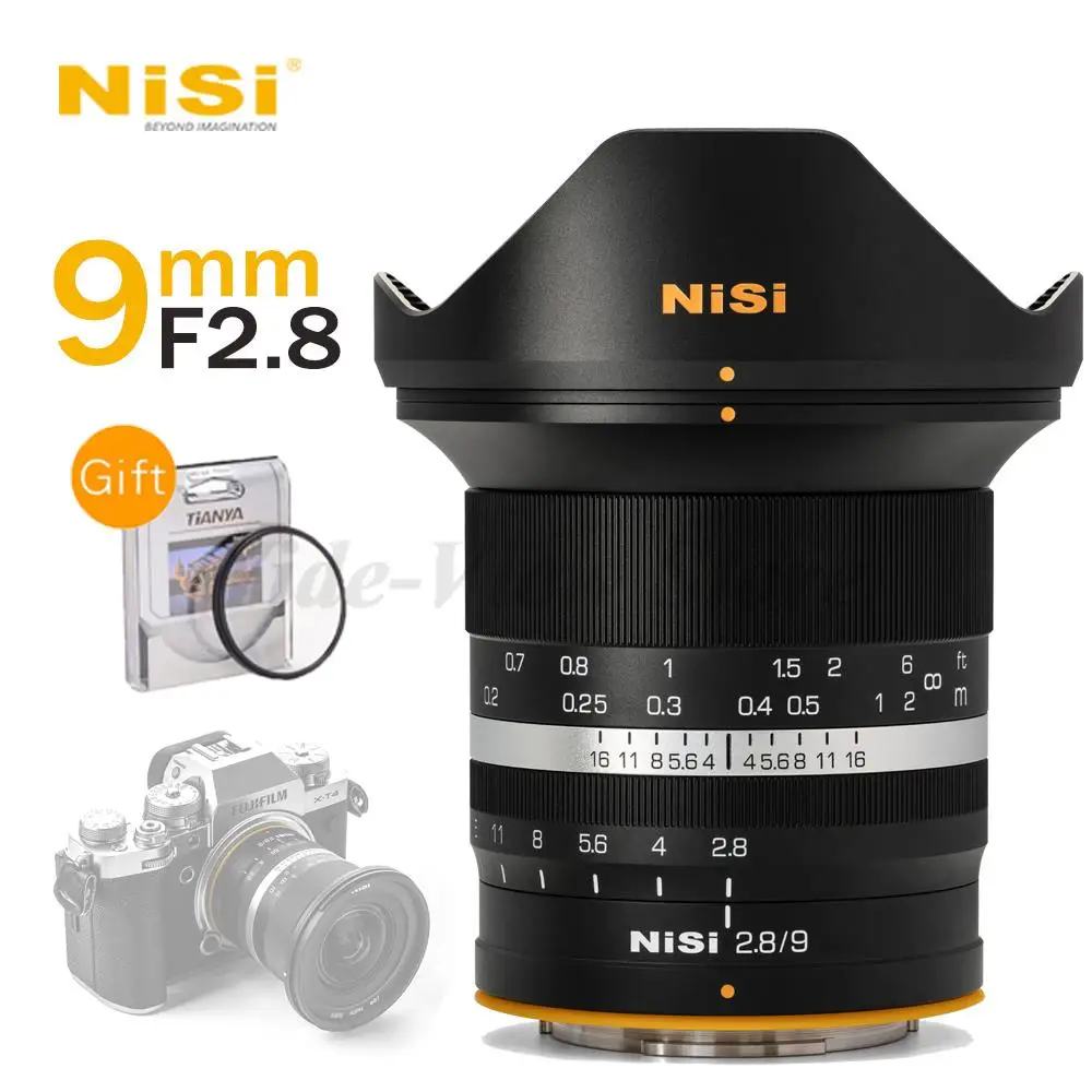

NiSi 9mm F2.8 APS-C Ultra Wide Angle Camera Lens for Sony E/Fuji X/Canon RF/ Nikon Z/M43 ZFC Mount Camera Ten Needle Star Lens