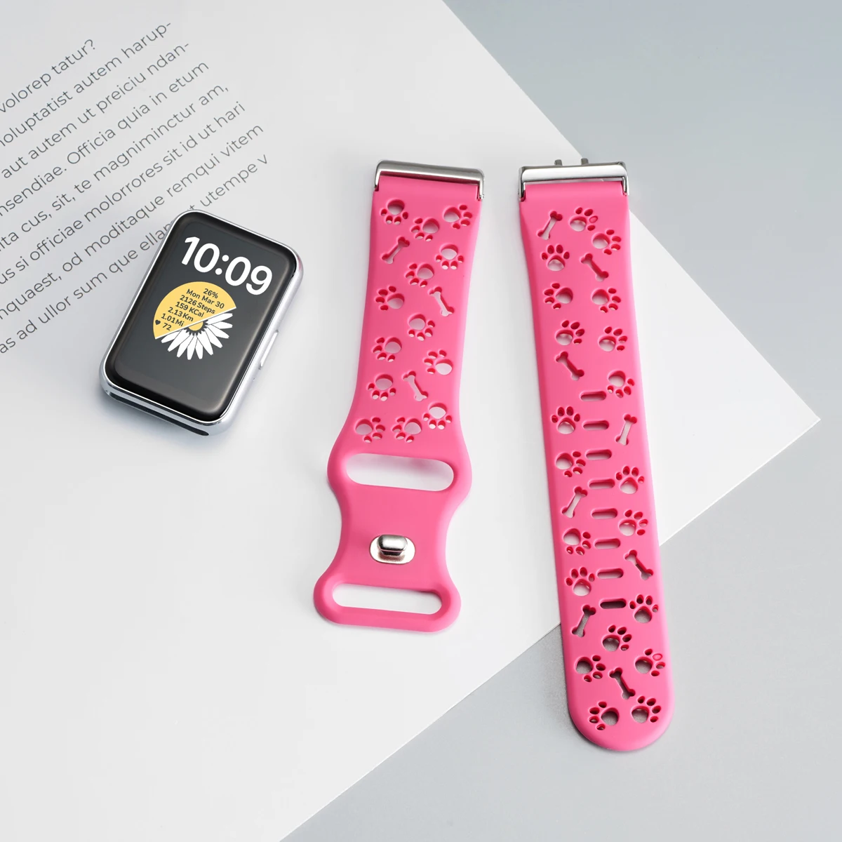 Silicone Dog Paw Adjustable Strap - Women's Smartwatch Replacement Wristband