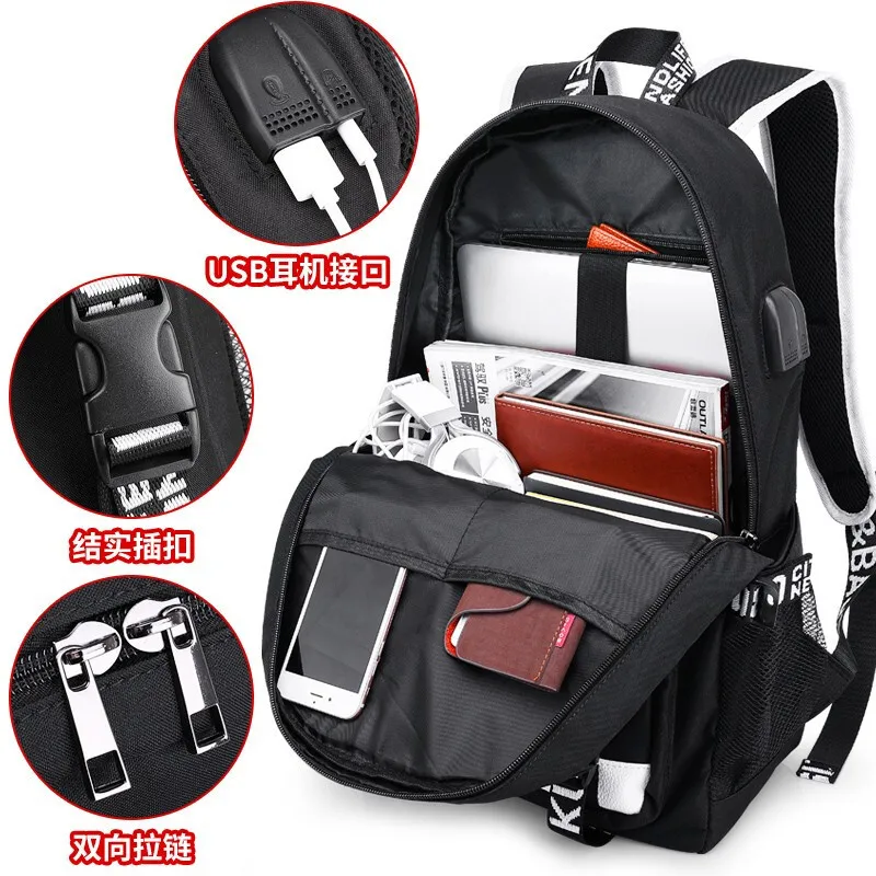 Student School Backpack 3D Luminous Animation USB Charge School bag for  Teenager boy anti-theft children's backpack schoolbags