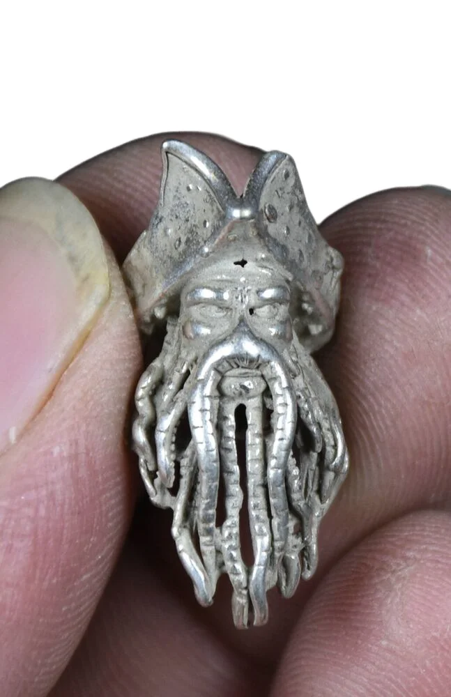 3Cm Rare Old Chinese Miao Silver Arboreal Essence Old Man Head Pendant