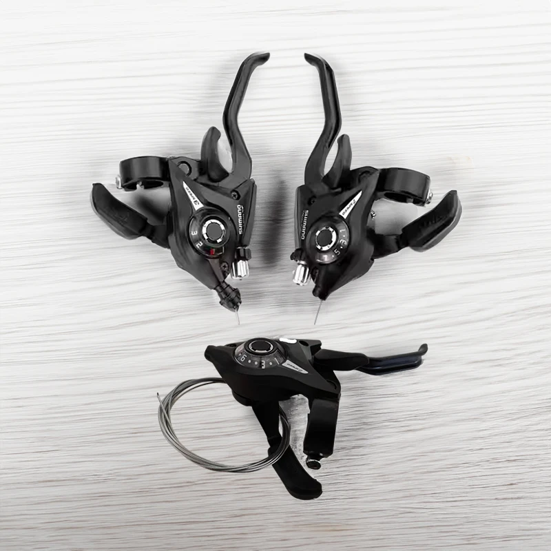 Moutain Bike Brake Levers Shifter 3x7/3x8 Speed Shifter with Gear Indicator and V Brake Cable MTB Bike Lever