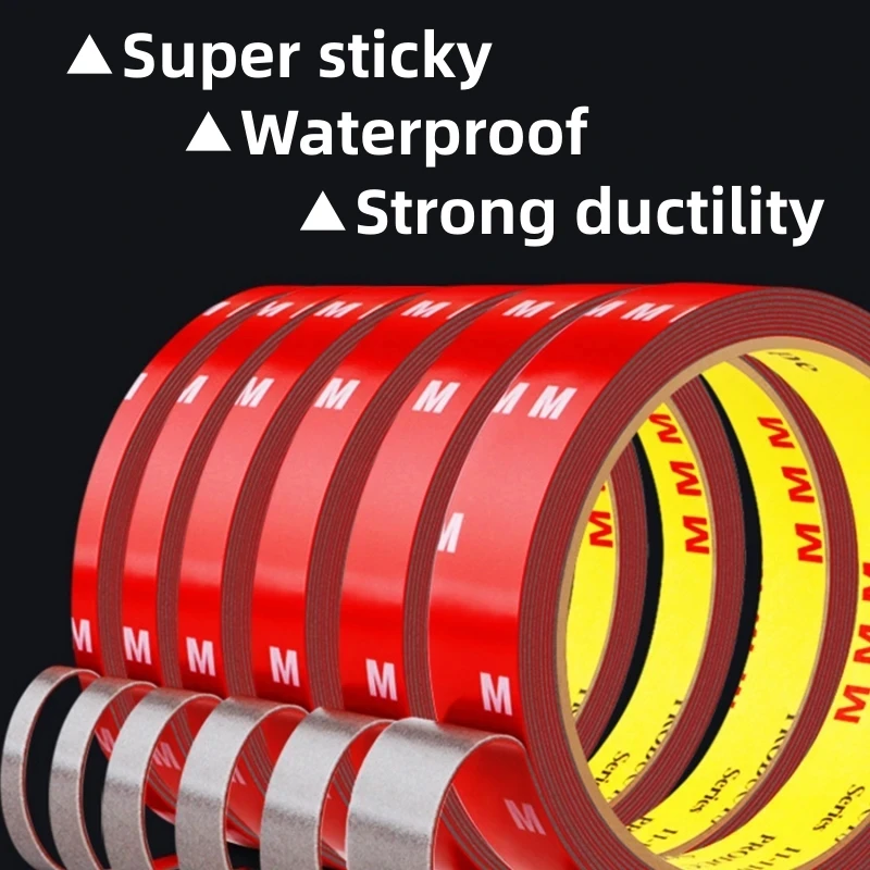 M3 Strong Permanent Double Sided Tape Acrylic Foam Adhesive for Car Home Indoor Outdoor Decor 2 Rolls