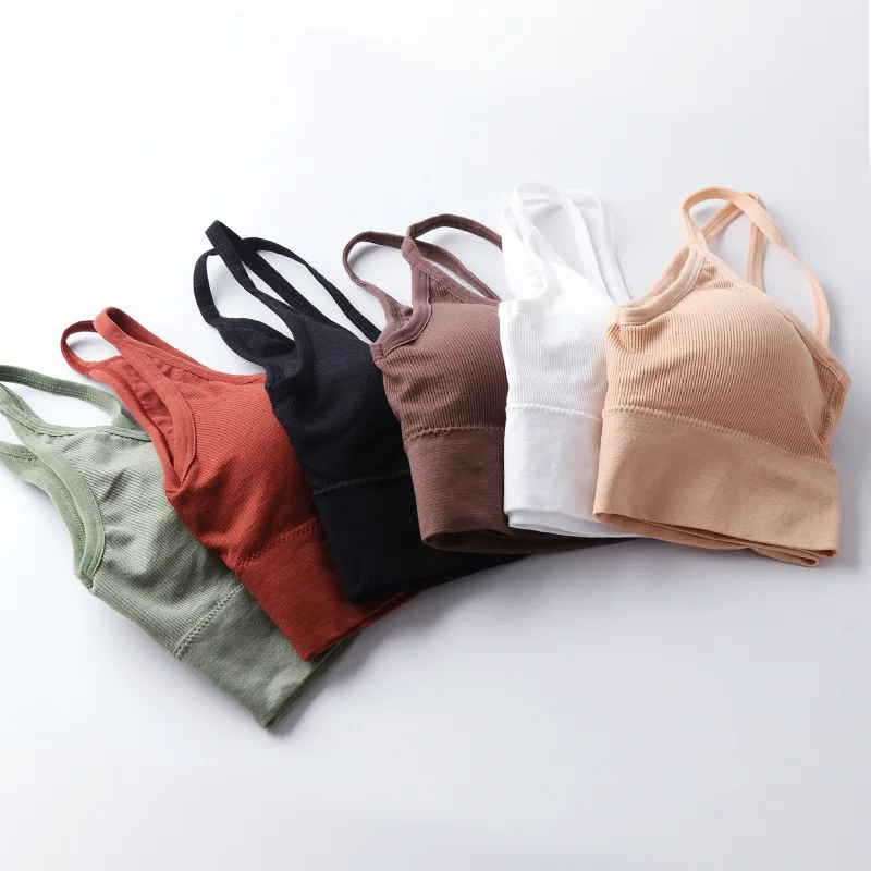 Women bras, sports seamless yoga push-up fitness top for running gym