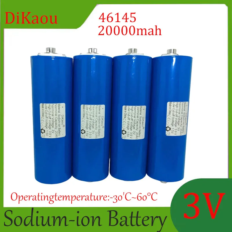 

46145 3V 20Ah Sodium Ion Rechargeable Battery for Low Temperature Discharge DIY 12V 24V Solar Storage Marine Medical Equipment