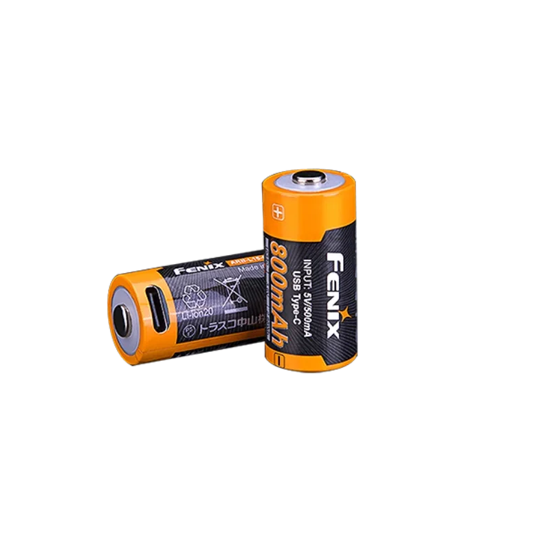 Rechargeable Lithium Battery FENIX ARB-L16-800UP 800mAh 16340 USB TYPE-C Rechargeable Li-ion Battery