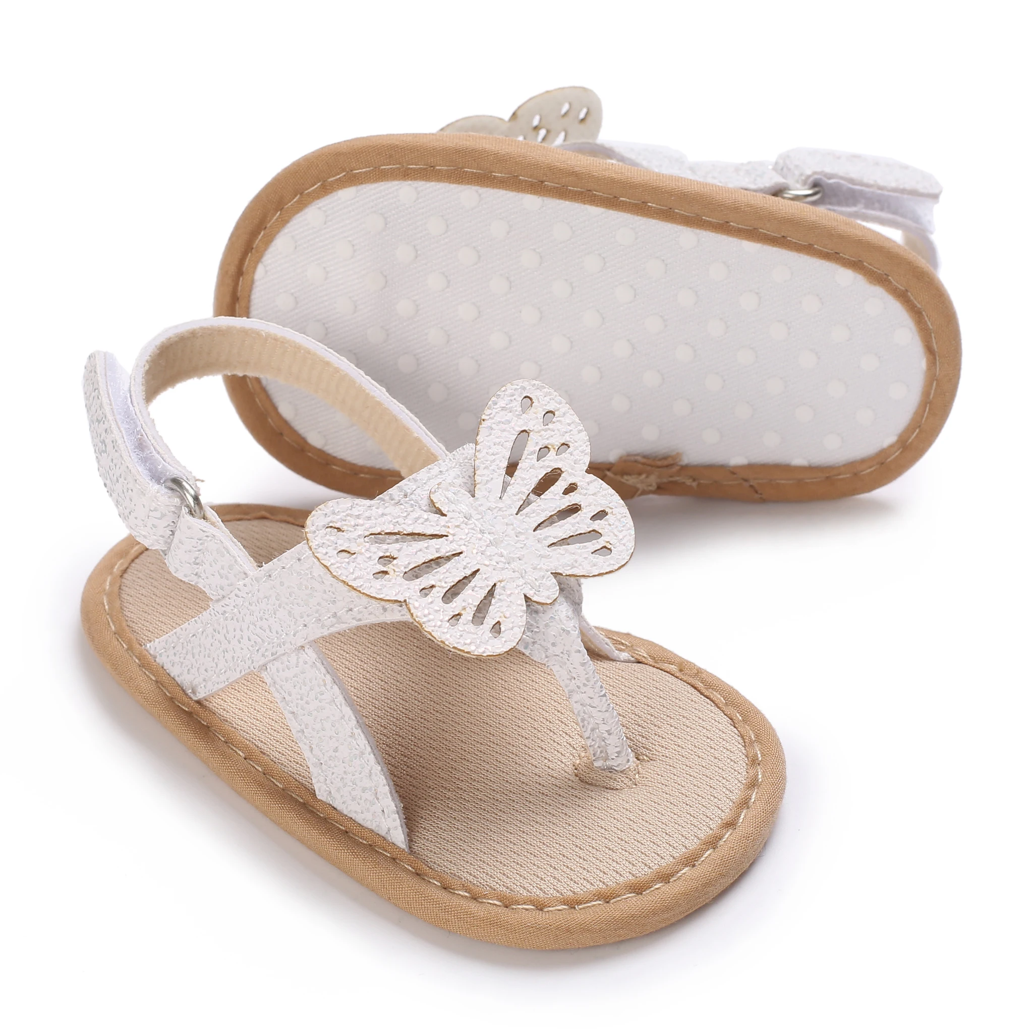Summer Girl Cute Butterfly Princess Shoes 0-12Month Baby Soft Sole Sandals First Generation Walking Shoes Open toe angle sandals