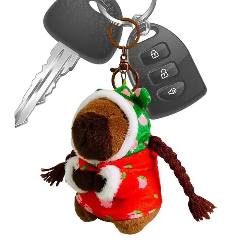 

Auto Bag Pendant Funny Unique Plush Animal For Keys Finishing Touch Car Capybara Keychain Travel Friendly Companion Car Interior