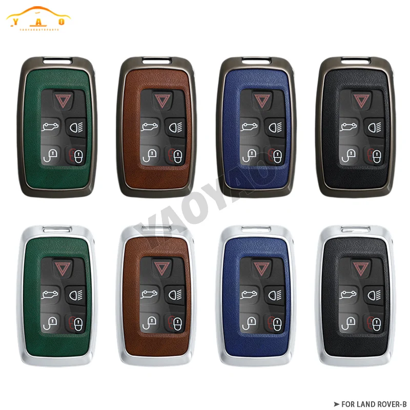 

Remote Button Car Key Case Cover for Rover EVOQUE Zinc Alloy Leather Keychain Car Logo Car Accessories