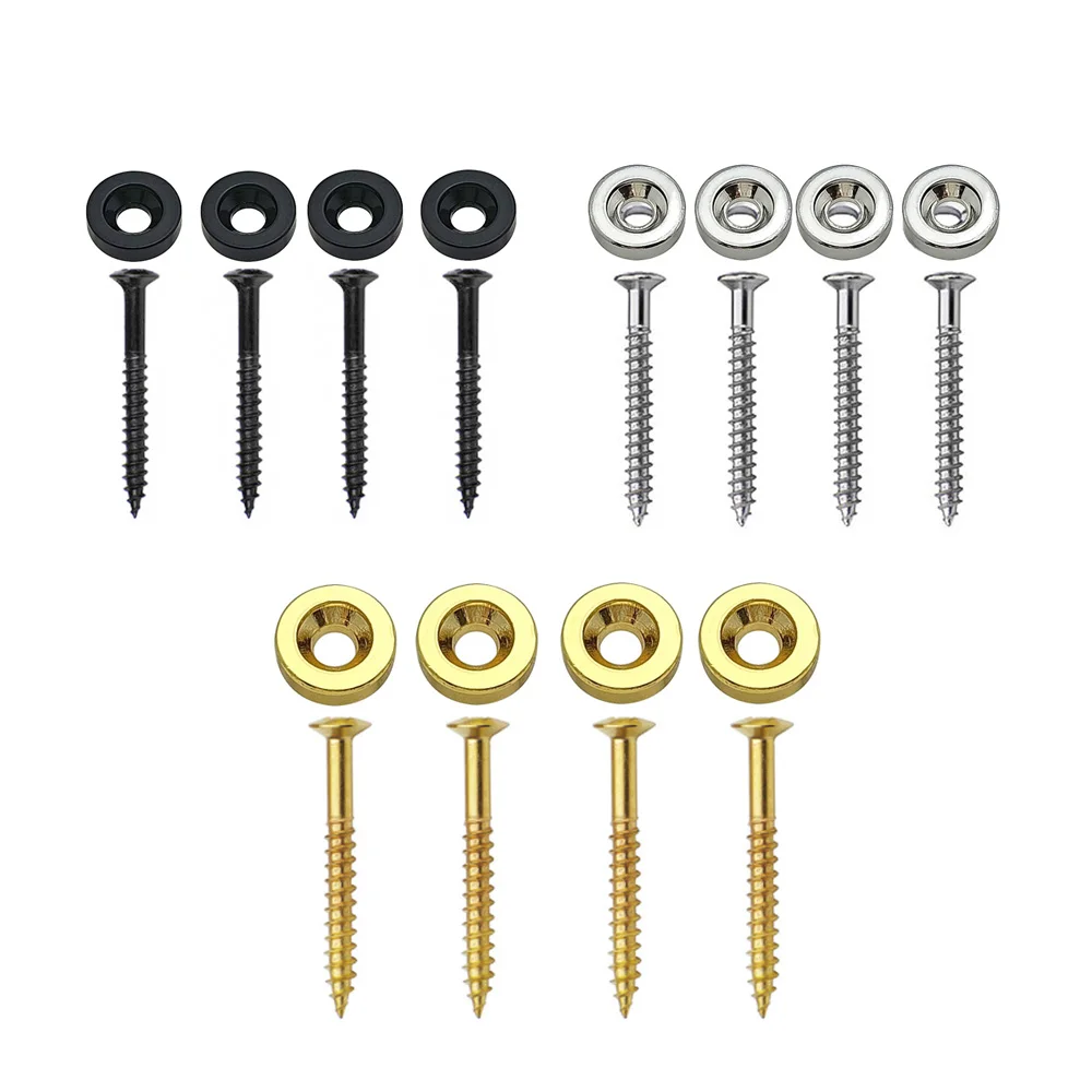 Guitar Accessories 4Pcs Electric Guitar Neck Mounting Ferrules/bushings And Screws