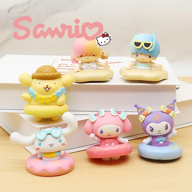 

Sanrio мультяшная мини-фигурка Kuromi Littletwinstars Cinnamoroll Melody Kawaii настольные украшения Кукла коллекционная модель игрушки подарок