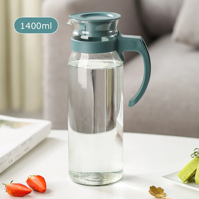 Chefoh Glass Water Carafe With Lid And Protective Base - EZ Pour Drip
