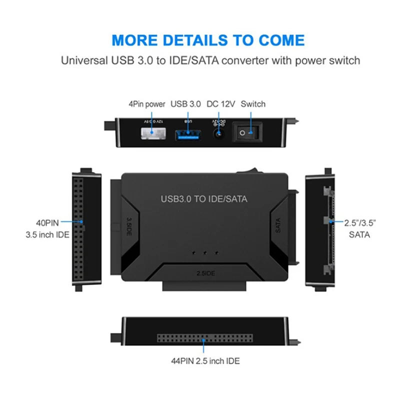 Convertisseur adaptateur SATA/IDE vers USB 3.0 pour disque dur externe IDE  et SATA de 2.5/3.5 po