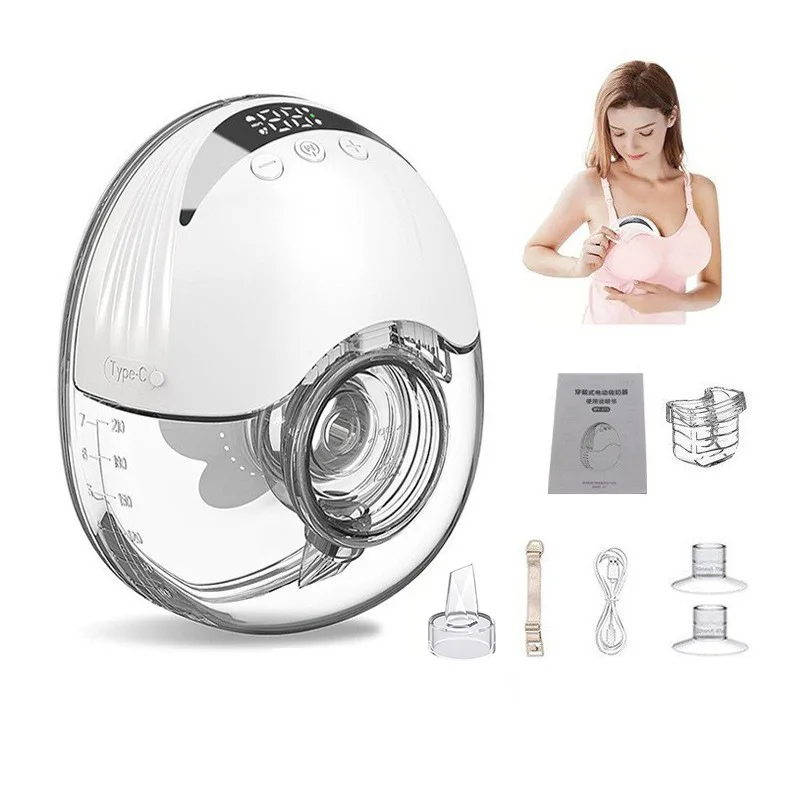 Electronic Wearable Breast Milk Pump Handsfree 4 Modes&12 Levels Adjustable High Suction BPA Free Wireless Breast Milk Extractor