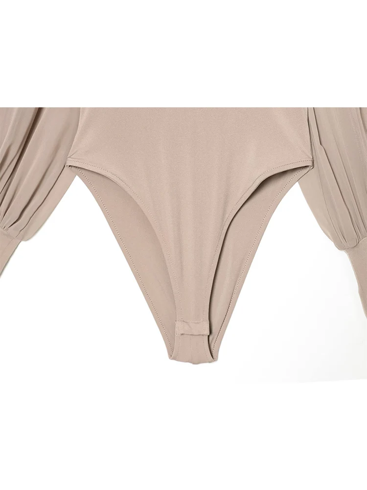 Women New High Neck Playsuits Long Sleeve Blouse Fashion Sexy See Through Jumpsuits Pullover Elegant Spring Summer Slim Clothing