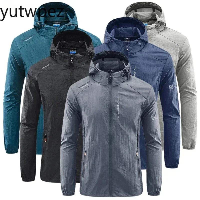 Men Hooded Casual Camping Hiking Fishing Coats Outdoor Quick-Dry Performance Men Clothing Summer Sun Protection Cycl