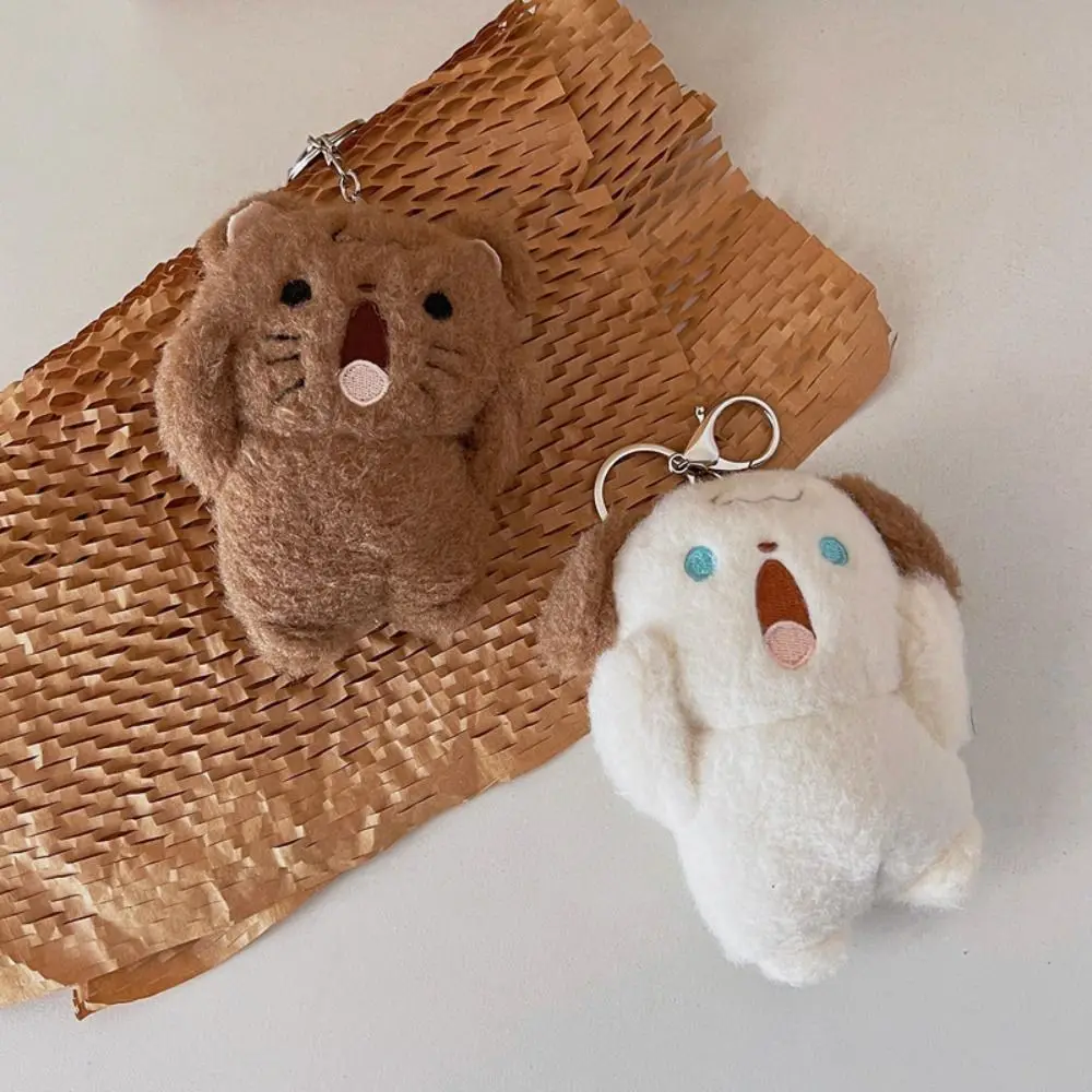 Rabbit Shouting Bear Shouting Dog Bag Decoration Plush Pendant Keychain Backpack Charms Stuff Plush Toy plush keychain,backpack decoration,key chain,plush toy,bunny keychain,balloon dog keychain