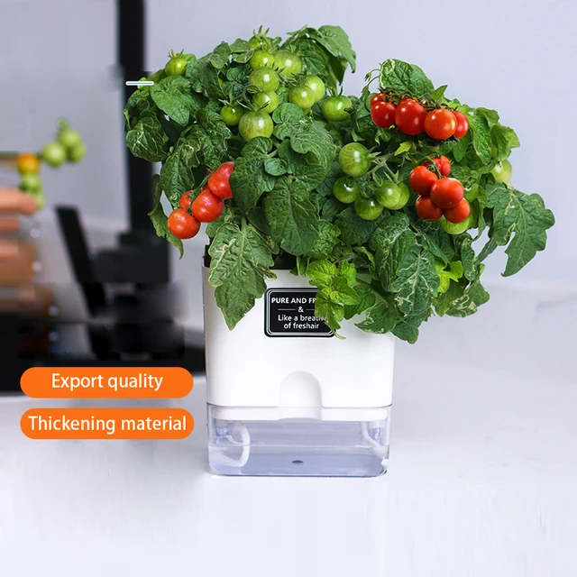 New Self Watering Plant Pot Magnetic Plastic Self-absorbent Cotton Rope Flowerpot For Double-deck Lazy Plant Pot Garden Supplies 2