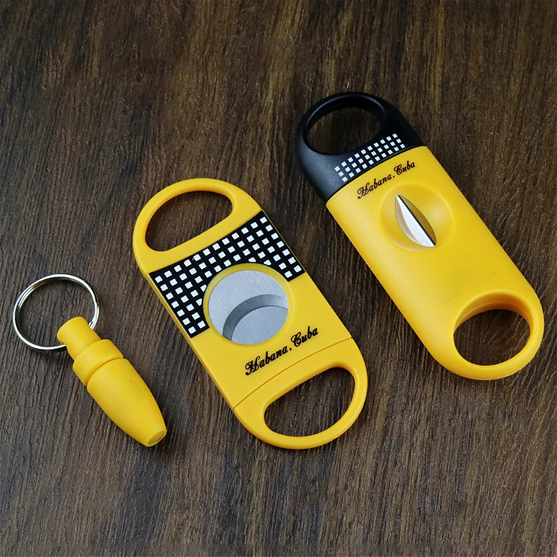 Cigar Cutter V Cut Sharp Stainless Steel Blade Guillotine Puncher 3 Set