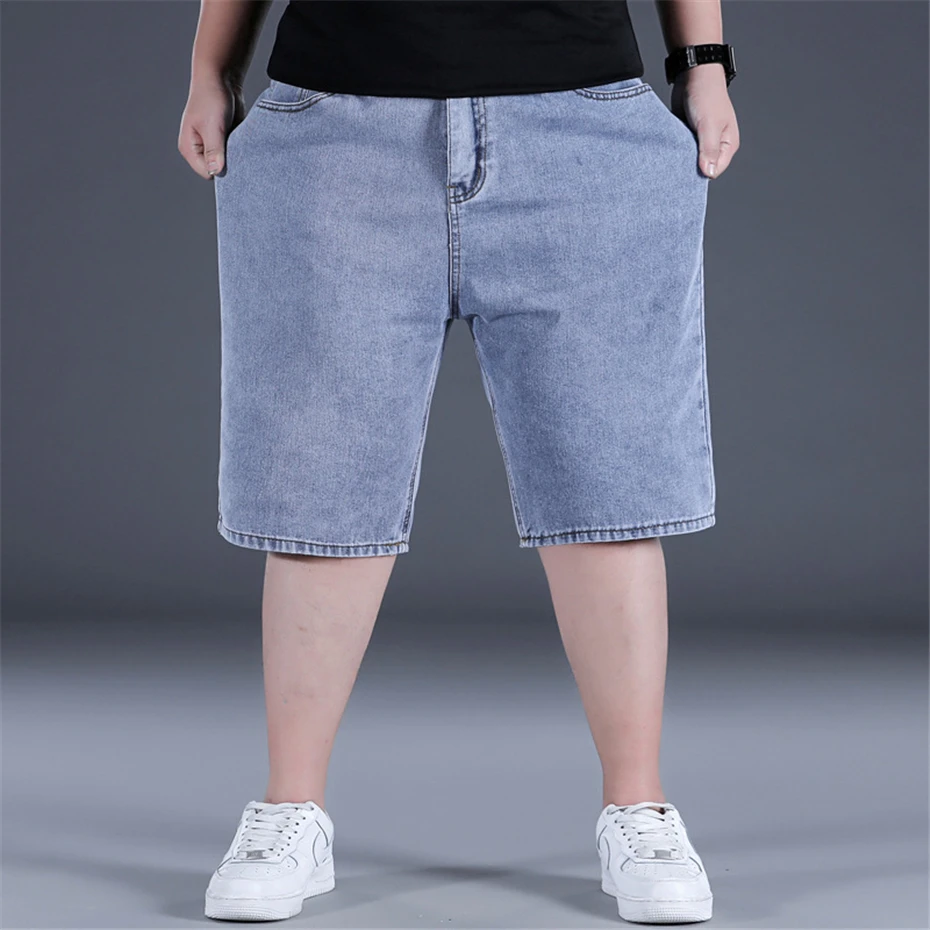 Plus Szie 48 Denim Shorts Men Summer Jeans Shorts Baggy Cargo Fashion Streetwear Short Pants Male Big Size