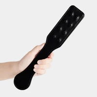 32CM Enhance Pain Stainless steel Spikes PU Leather Spanking Paddle Slapper Whip for Horse Training 1