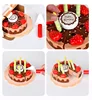 Wooden Birthday Cake Food Toy Children Pretend Play Kitchen Cutting Toys Imitation Game for Kids Houseplay Game Educational Set 2