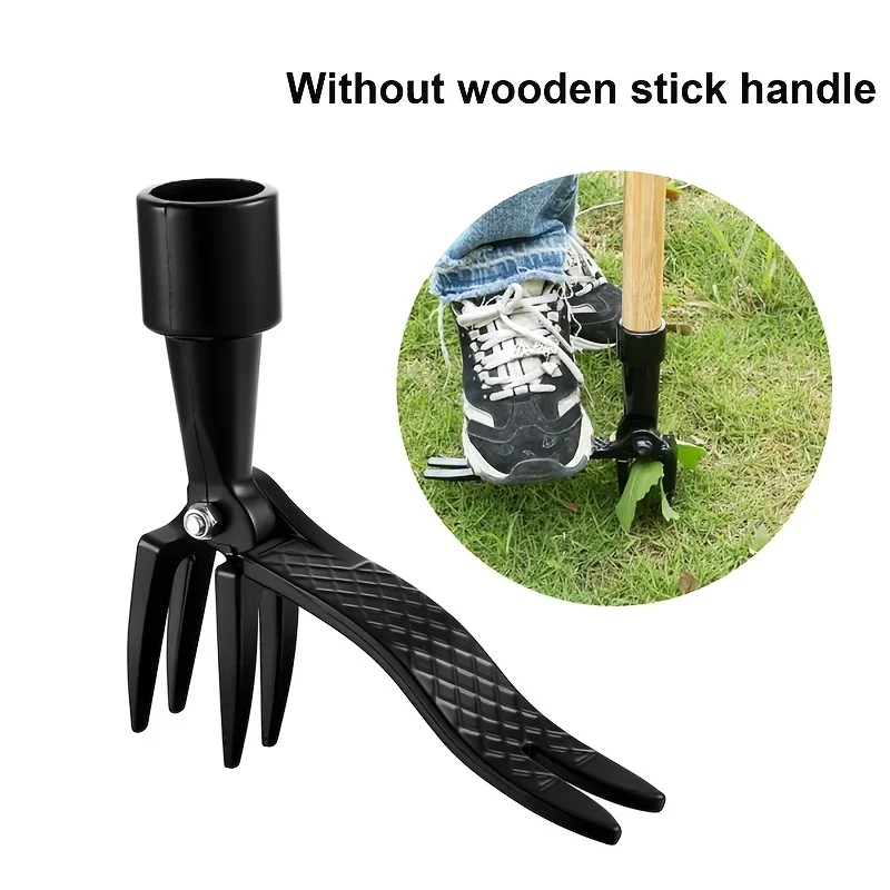 Heavy-Duty Stand Up Weed Puller Tool,4-Claw Upright Weeder with Adjustable Height, Portable Tool for Lawn,Durable,Lightweight