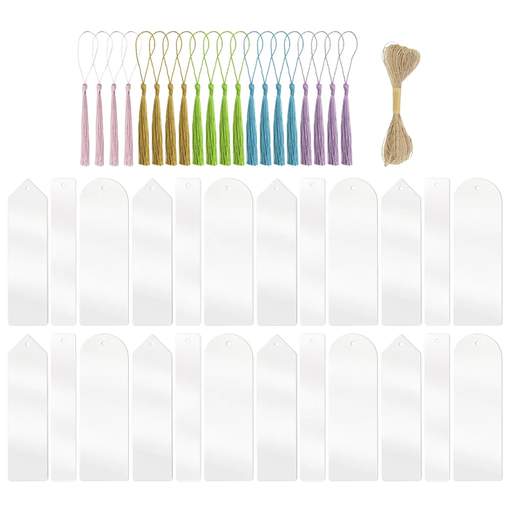 

Акриловая Закладка с кисточками, Закладка с цветными кисточками, закладка для изящных учеников, товары для студентов, прямоугольная закладка для чтения