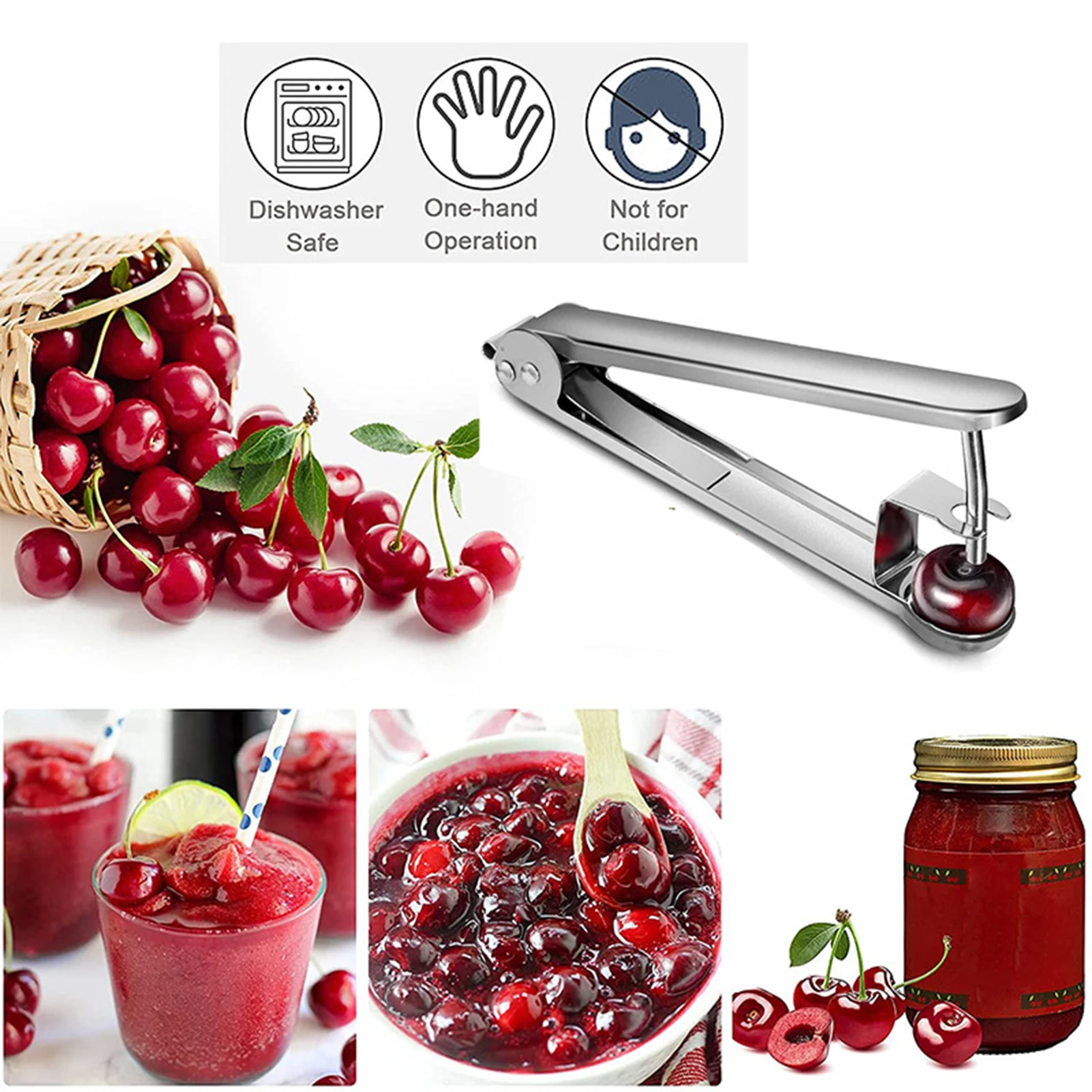 Press-type Cherry Olive Pitter Reusable Washable Cores Remover For Kitchen