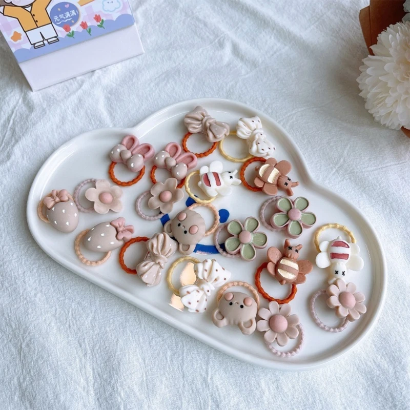 20PCS 헤어 링 소녀 탄성 고무 밴드 헤어 밴드 헤어 액세서리