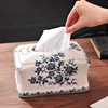 Ceramic Tissue Box Blue and White Porcelain Pattern Tissue Box Holder Napkin Holder Desktop Storage Container Home Decoration 1