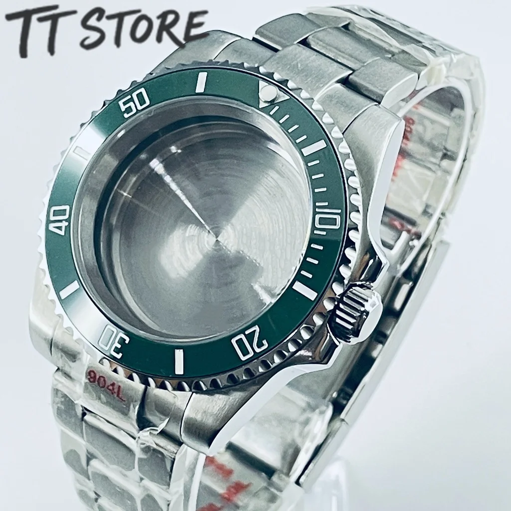 Silver 40mm Watch with Ceramic Bezel and Sapphire Case