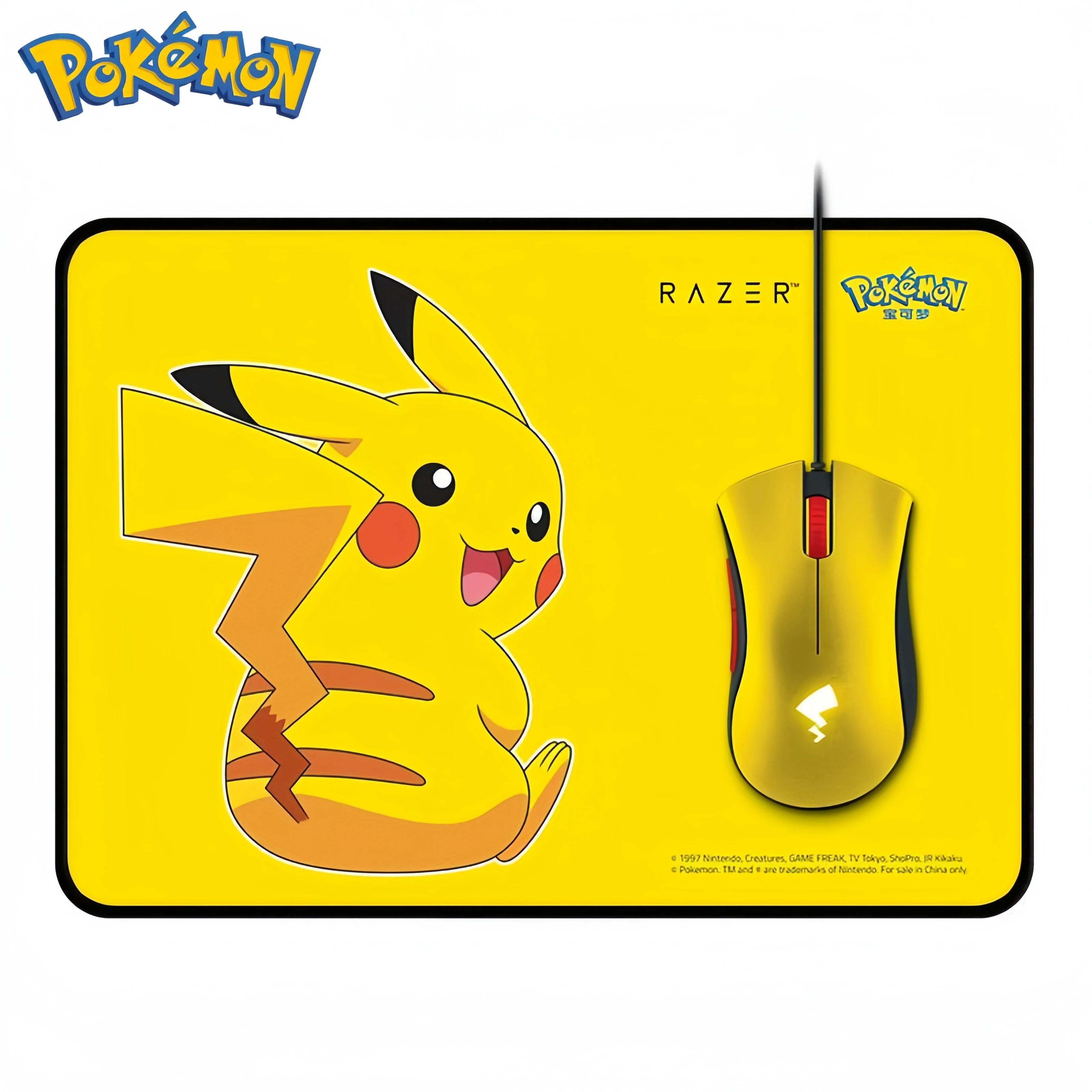 Originale Razer Pokemon Pikachu Limited Wired Mouse Mouse Pad Co Branded Poison Viper Ultimate Esports Office Mouse Toys Regali