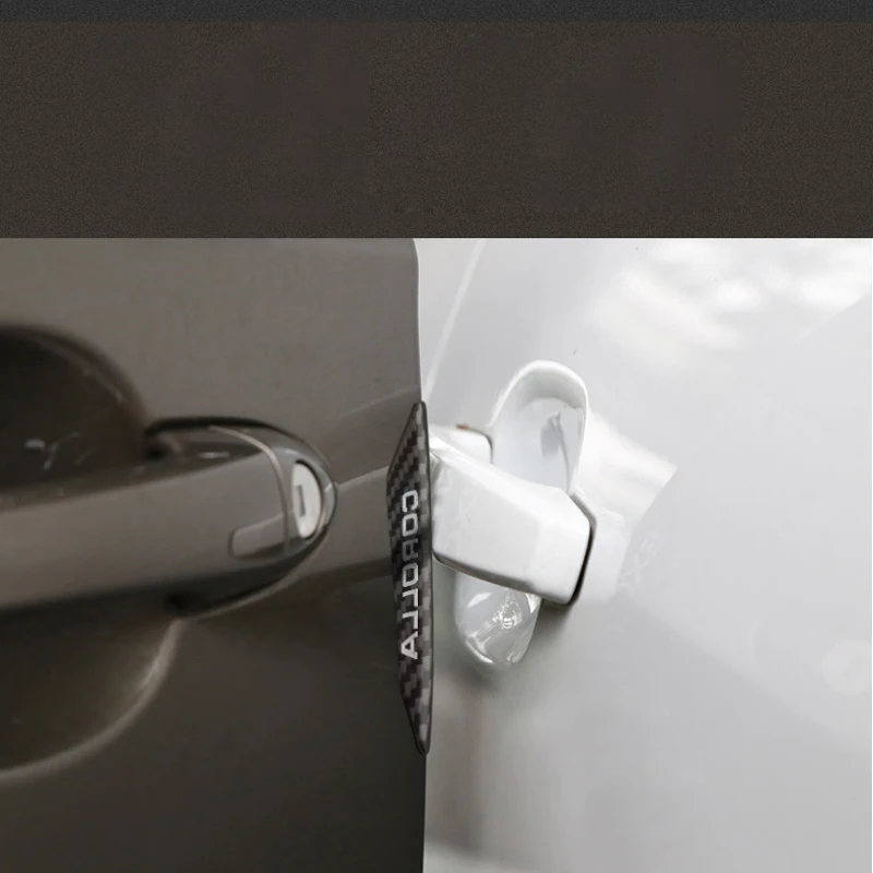 

4 pcs car shape carbon fiber bumper door edge anti-collision strip for Toyota COROLLA