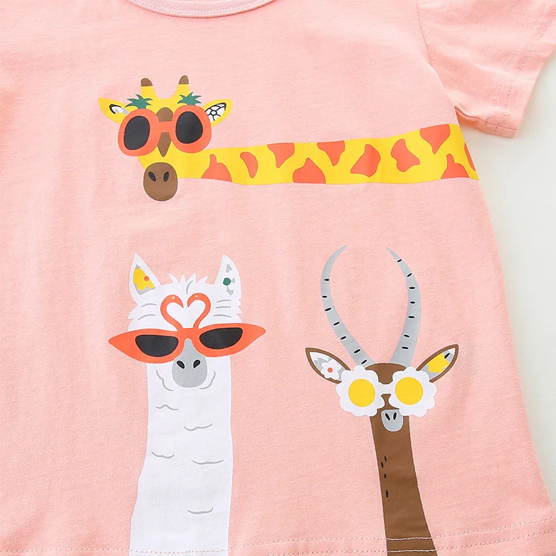 Children's Clothing 2025 Summer Tops New Fashion Kids Clothes Toddler Girls Tees Cartoon Animals T Shirts Cotton